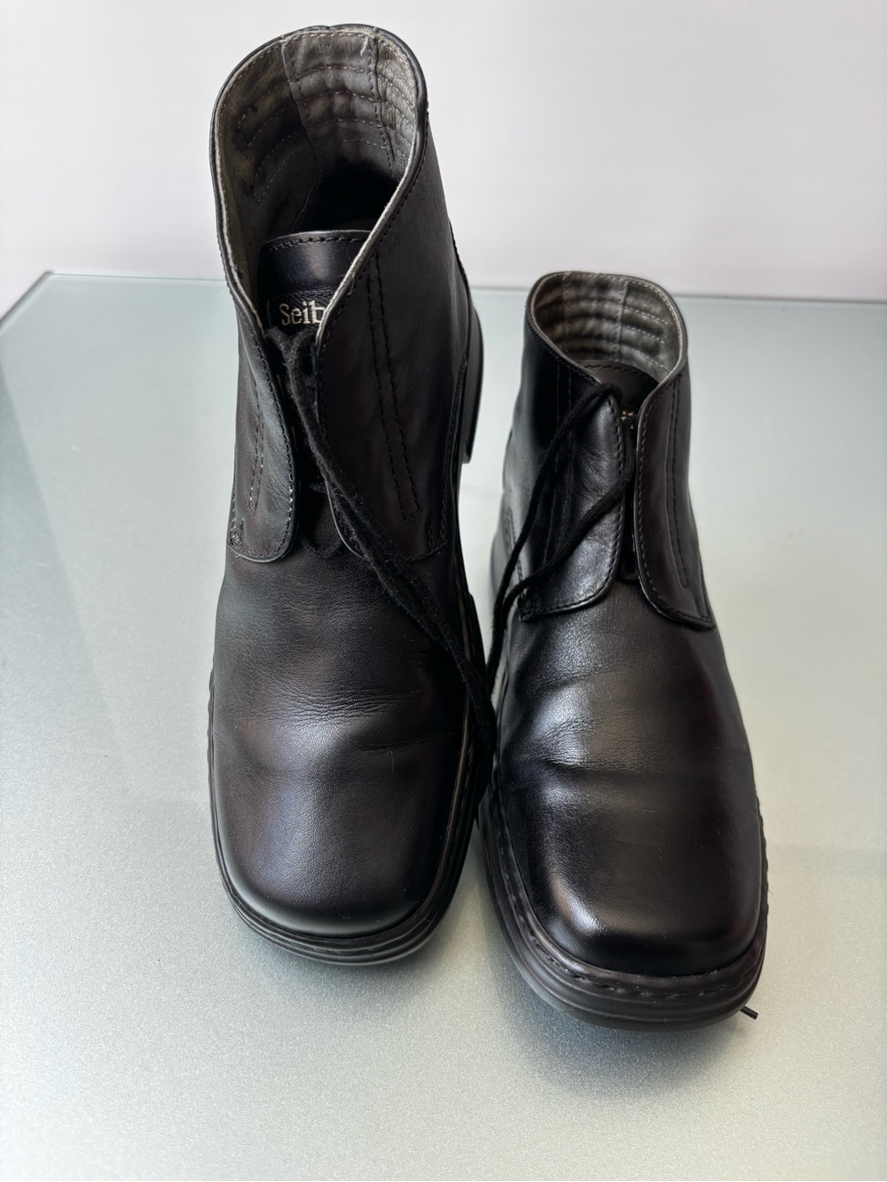 Josef Seibel Men's Black Leather Chukka Boots